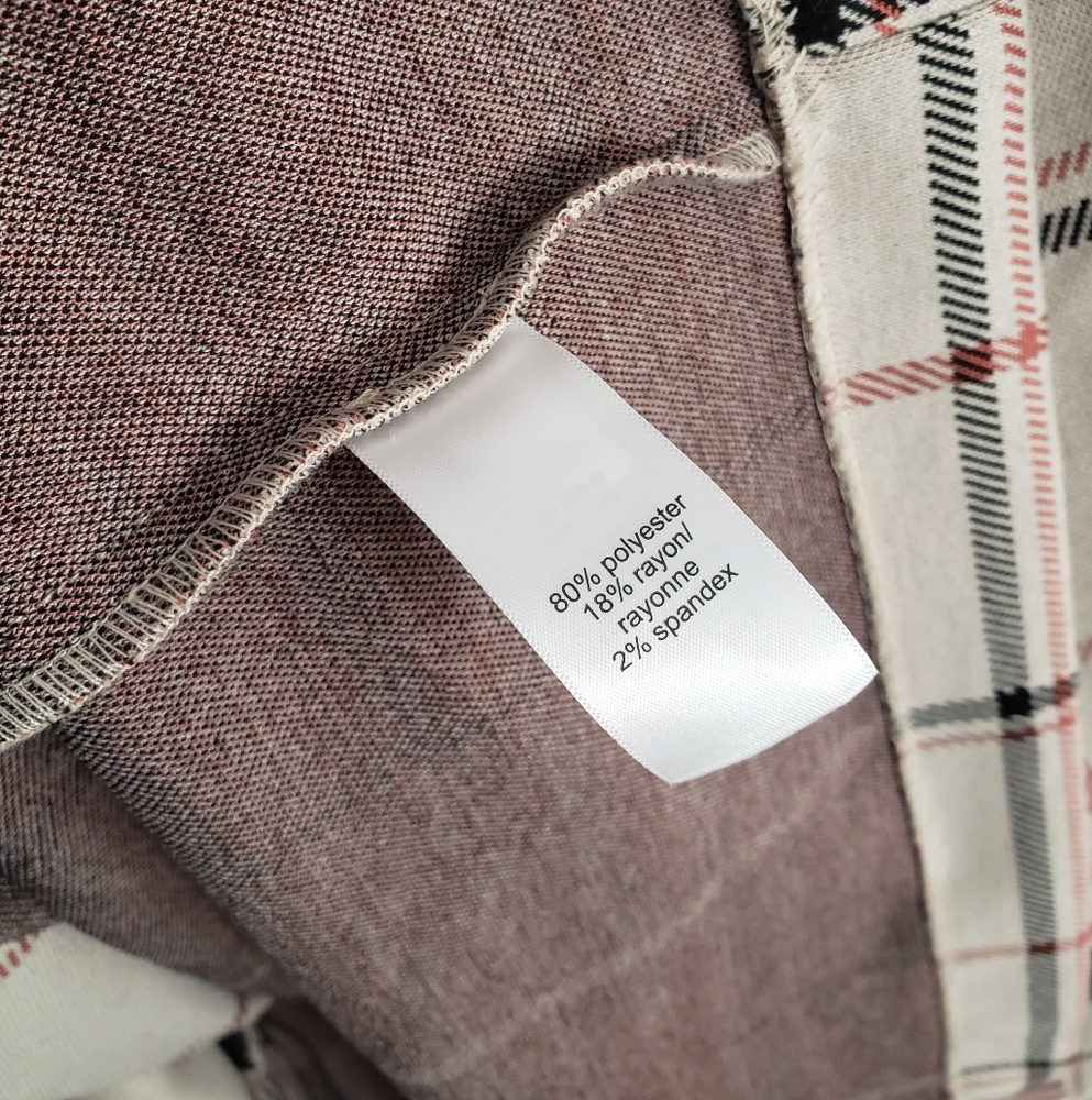 Plaid Maurices Double-Breasted Women's Coat L Cream Tan Business Fall Winter - Picture 3 of 8
